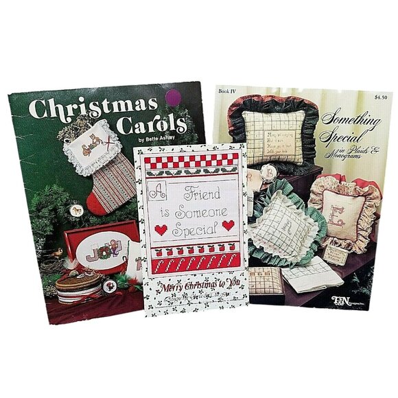 Other - 2 Cross Stitch Books Christmas Carols & Something Special in Plaids and Monogram